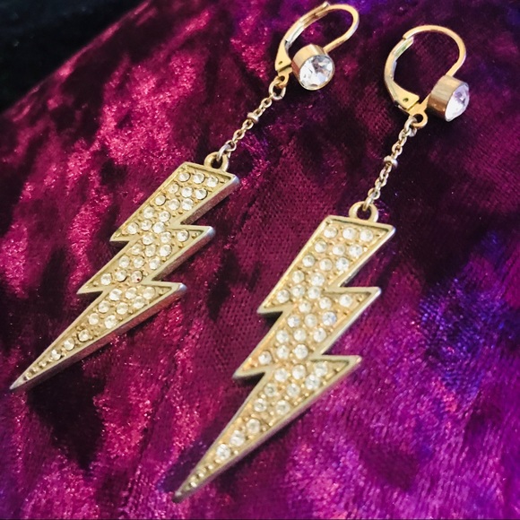 Lightning bolt earrings vintage Betsey Johnson